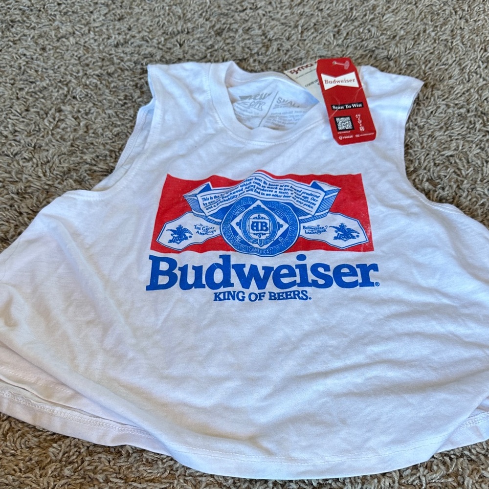 Budweiser juniors Tank Top with Red and Blue Logo